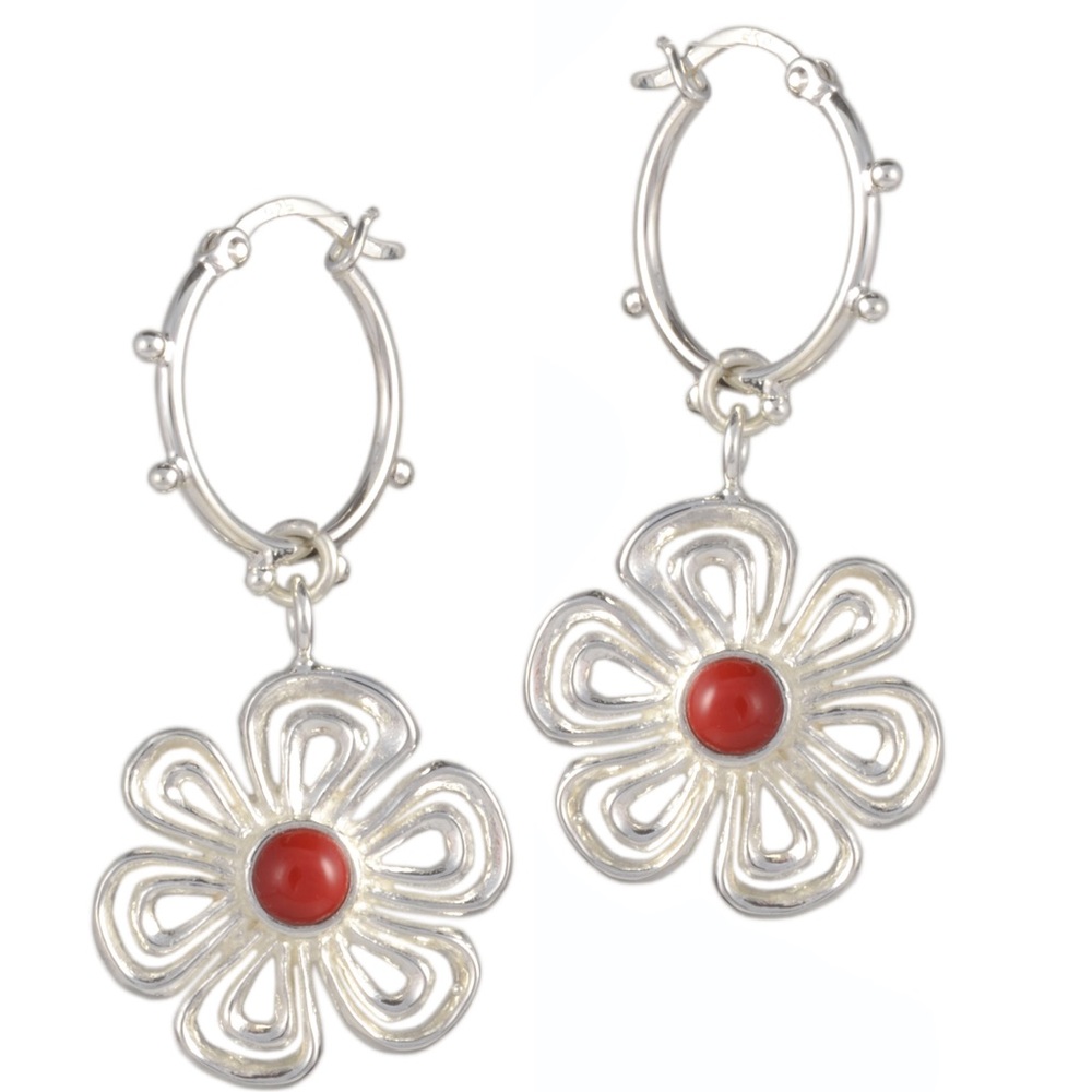 Sterling Silver Flowers Earrings